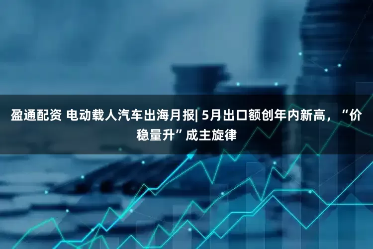 盈通配资 电动载人汽车出海月报| 5月出口额创年内新高，“价稳量升”成主旋律